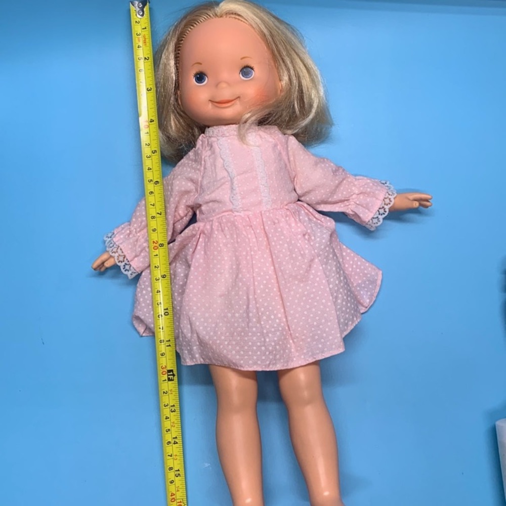 Fisher-Price 16" Vintage 1970s  My Friend Mandy Doll In Pink Dotted dress